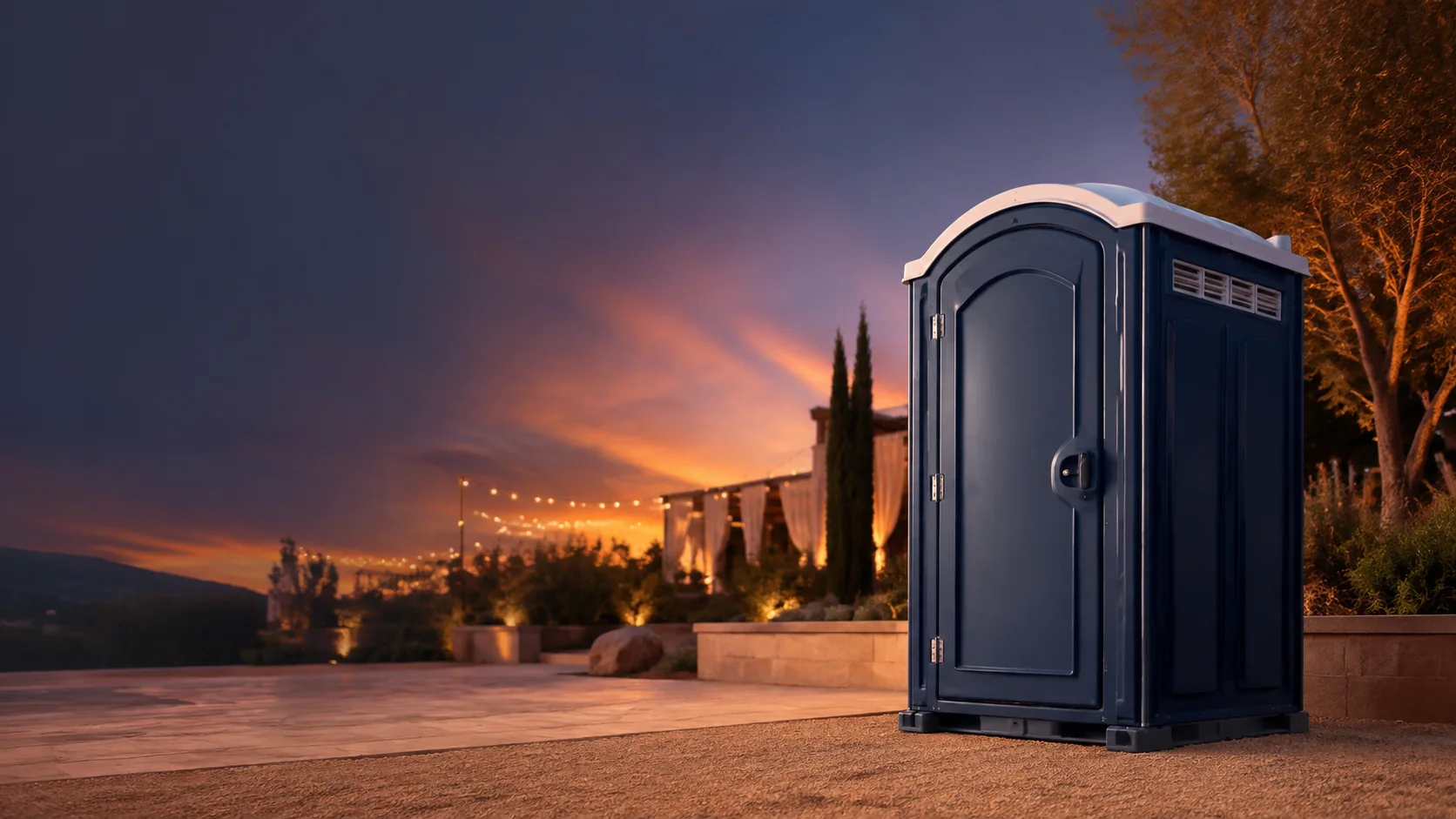 Portable restroom shown for rental planning in Roseburg, OR